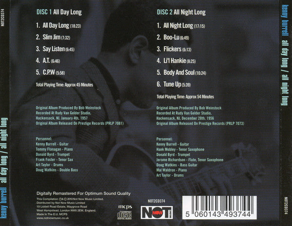 Kenny Burrell : All Day Long / All Night Long (2xCD, Comp, RM)