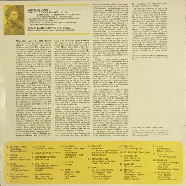 Georges Bizet : Carmen Vocal Excerpts & L'Arlesienne Suite No. 1 (LP, Comp)