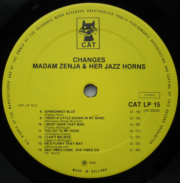 Madam Zenja & Her Jazz Horns : Changes (LP)