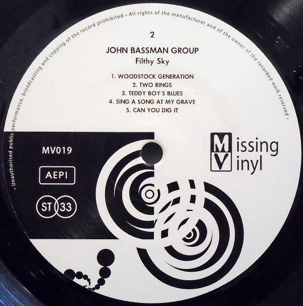 John Bassman Group : Filthy Sky (LP, Album, Ltd, RE, RM, 180)