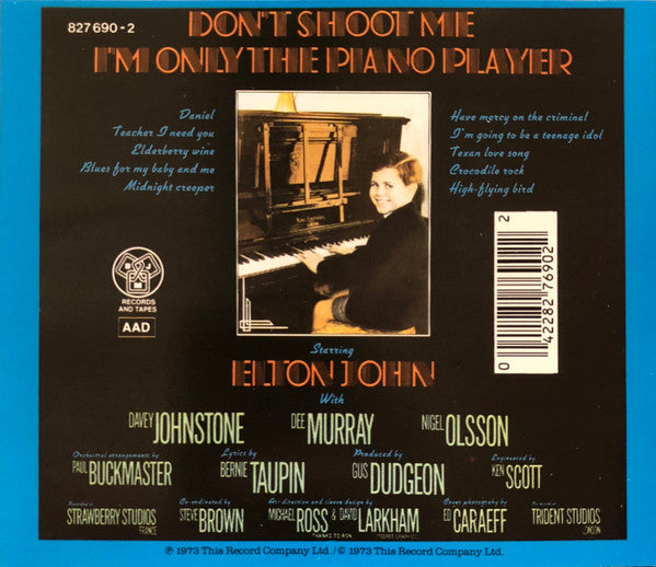 Elton John : Don't Shoot Me I'm Only The Piano Player (CD, Album, RE)