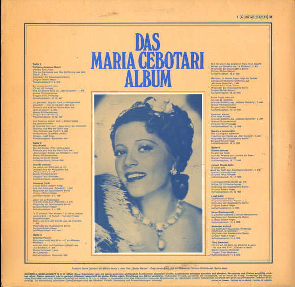 Maria Cebotari : Das Maria Cebotari Album (Legende Und Wirklichkeit) (2xLP, Comp)