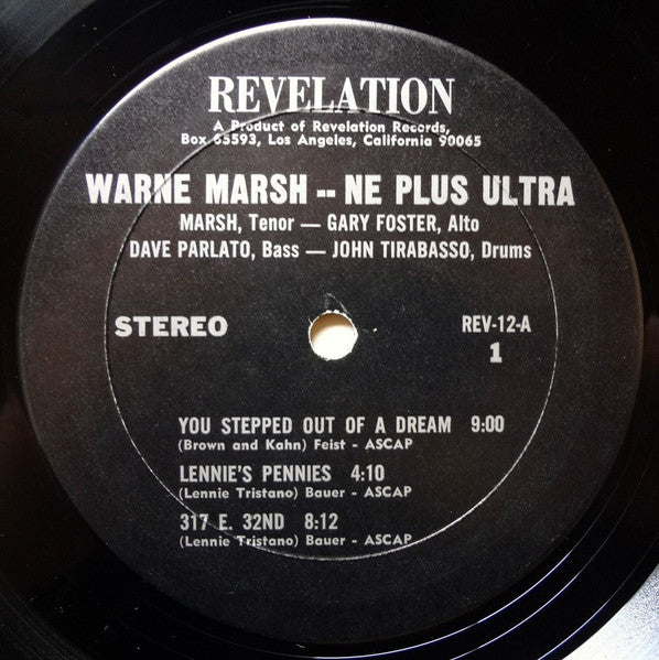 Warne Marsh : Ne Plus Ultra (LP, Album)