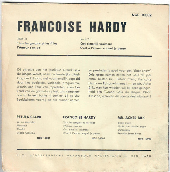 Francoise Hardy* : Grand Gala Du Disque 1963 (7", EP, Lar)