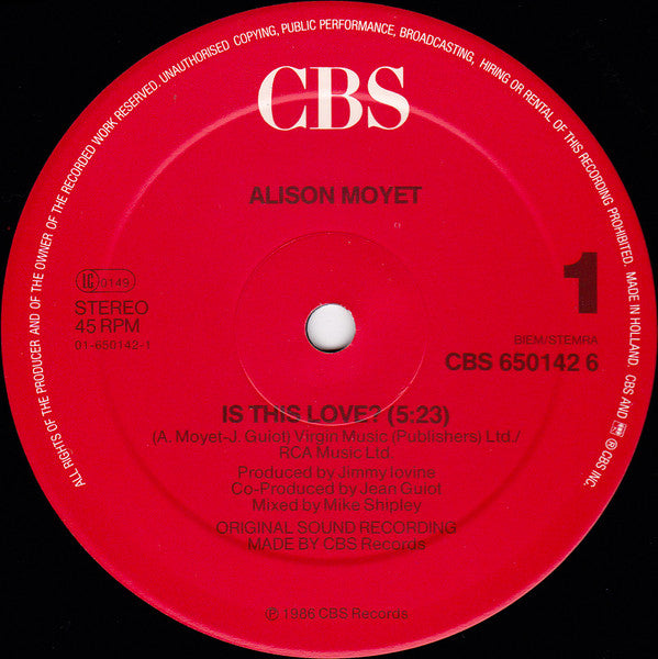 Alison Moyet : Is This Love? (12", Maxi)