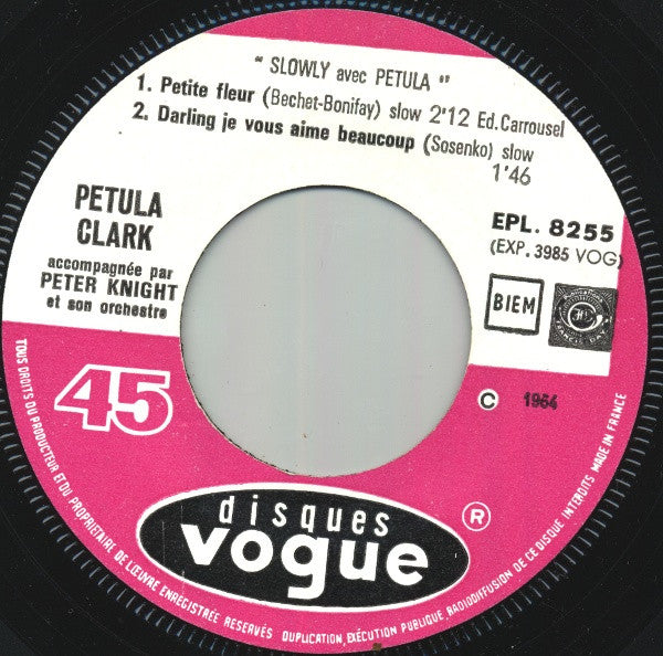 Petula Clark : Slowly Avec Petula (7", EP)