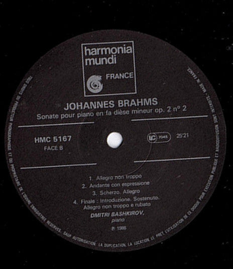 Dmitri Bashkirov, Johannes Brahms : Intermezzi / Capriccio / Rapsodie / Sonate N°2 (LP, Album)
