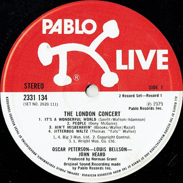 Oscar Peterson, Louis Bellson, John Heard : The London Concert (2xLP, Album)