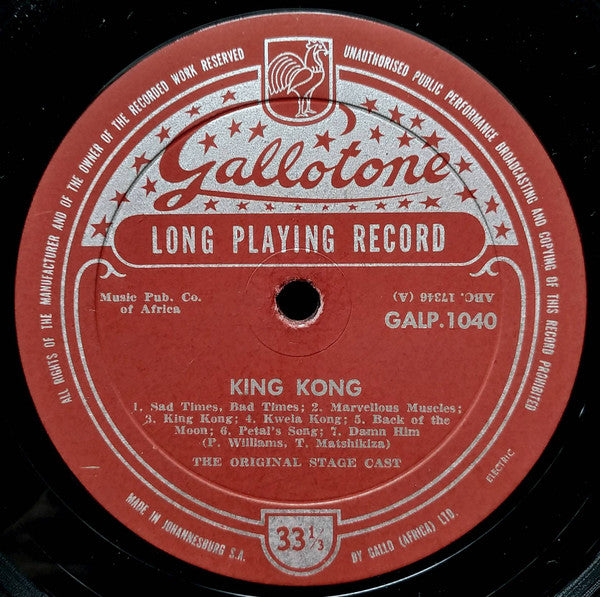 The King Kong Cast : King Kong - All African Jazz Opera (LP, Album, Mono, Bur)