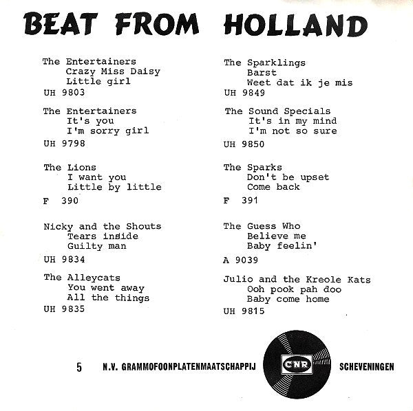 Nicky And The Shouts : Tears Inside / Guilty Man (7", Single, Mono)