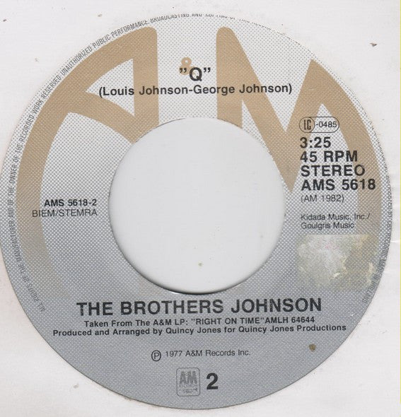 Brothers Johnson : Runnin' For Your Lovin' (7", Single)