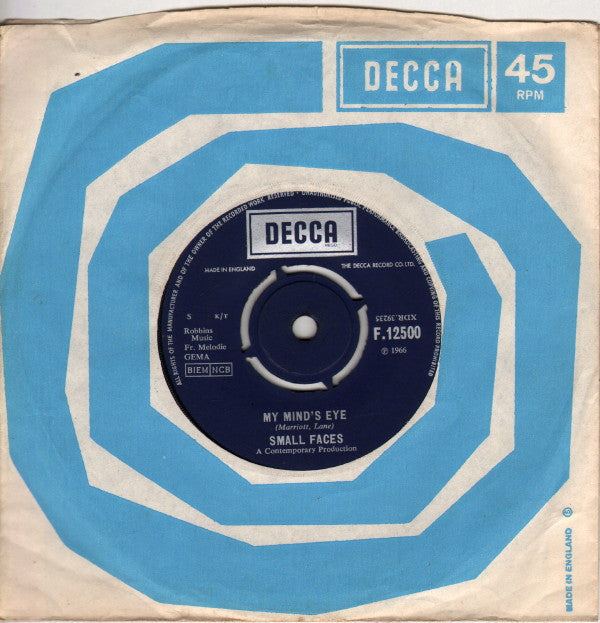 Small Faces : My Mind's Eye (7", Single)