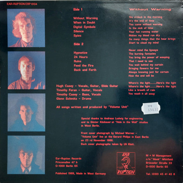 Volume Unit : Without Warning (LP, Album, Tra)
