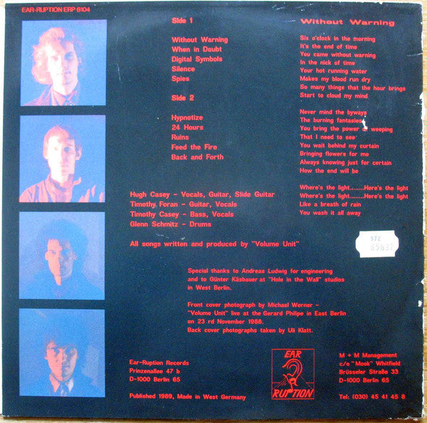 Volume Unit : Without Warning (LP, Album, Tra)