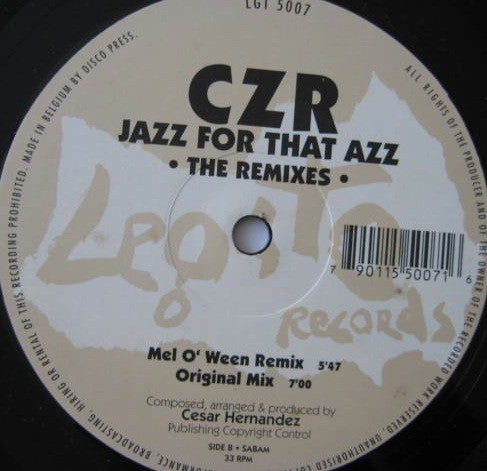 CZR : Jazz For That Azz EP (The Remixes) (12")
