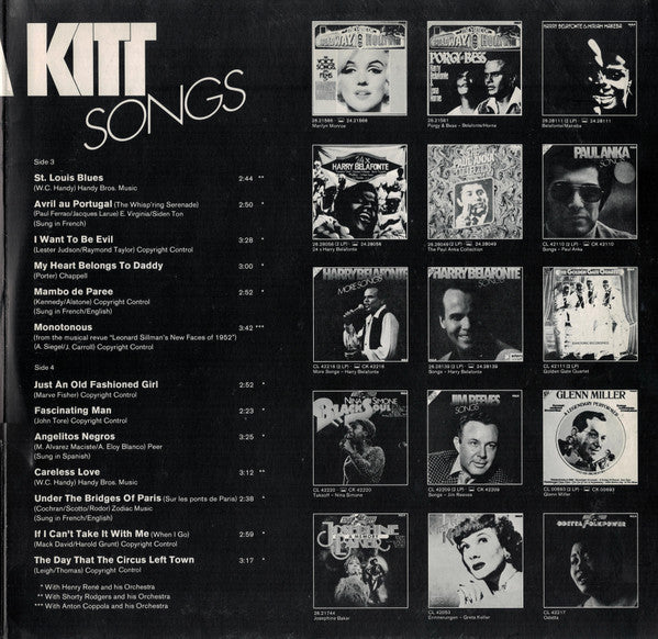 Eartha Kitt : Songs (2xLP, Comp, Mono)