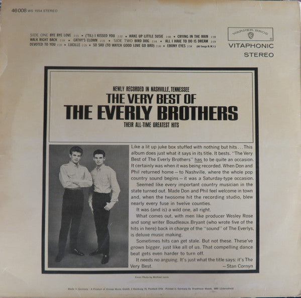 The Everly Brothers* : The Very Best Of The Everly Brothers (LP, Album, RE)
