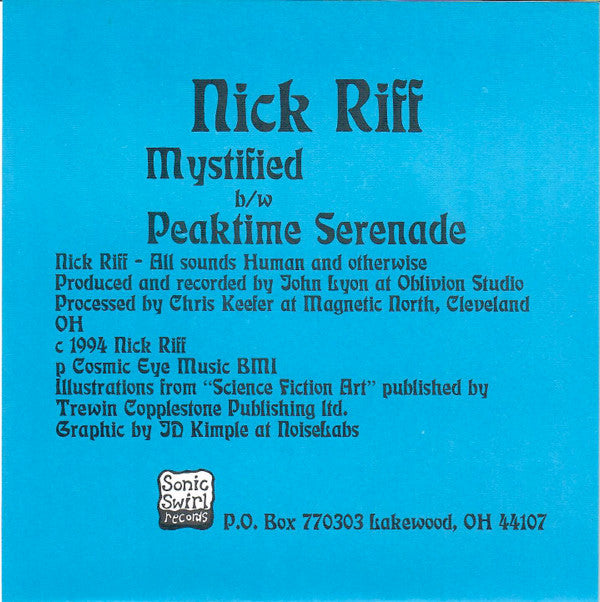Nick Riff : Mystified B/W Peaktime Serenade (7", Blu)