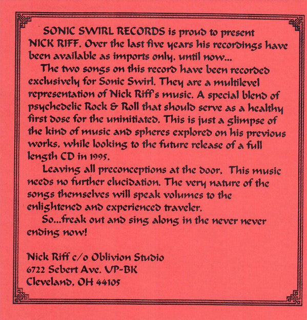 Nick Riff : Mystified B/W Peaktime Serenade (7", Blu)