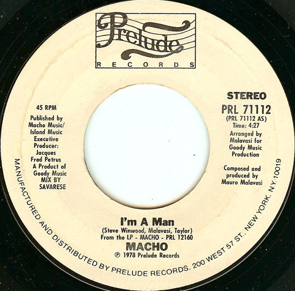 Macho : I'm A Man (7", Styrene)