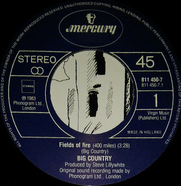 Big Country : Fields Of Fire (7")