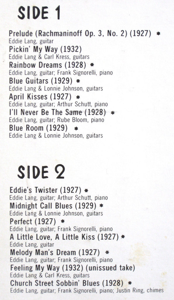 Eddie Lang : Jazz Guitar Virtuoso (LP, Comp)