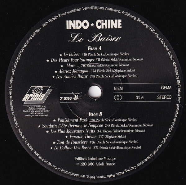Indochine : Le Baiser (LP, Album)