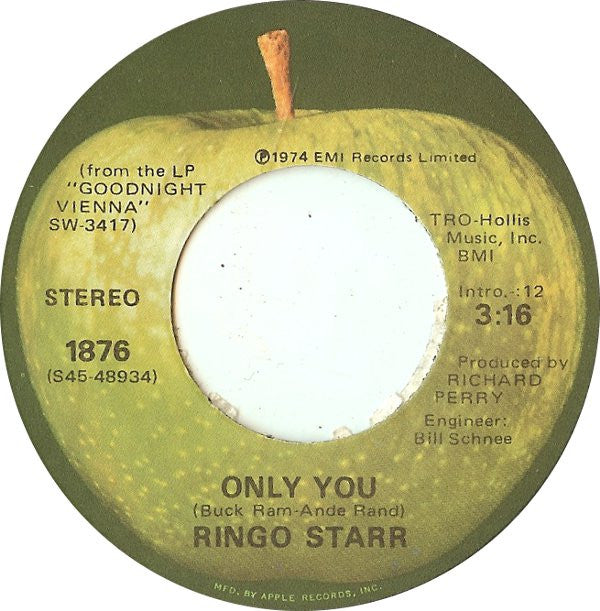Ringo Starr : Only You / Call Me (7", Single, Win)