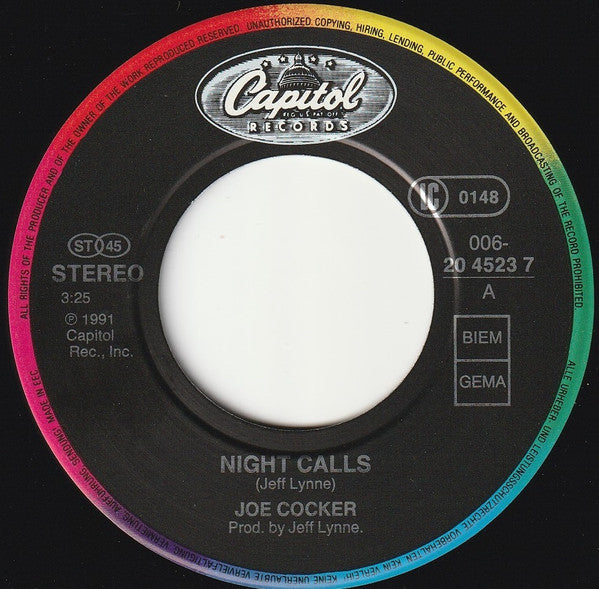 Joe Cocker : Night Calls (7", Single, Q S)