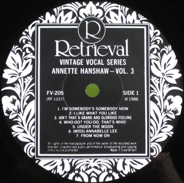 Miss Annette Hanshaw* : The Early Years 1927. Volume 3 (LP, Comp, Mono)