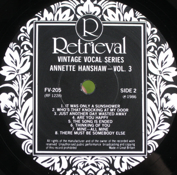 Miss Annette Hanshaw* : The Early Years 1927. Volume 3 (LP, Comp, Mono)