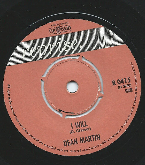 Dean Martin : I Will (7")