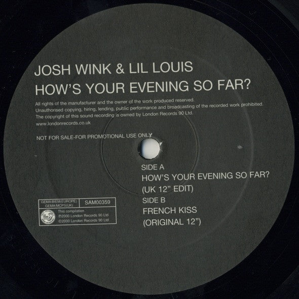 Josh Wink & Lil Louis* : How's Your Evening So Far? (12", Promo)