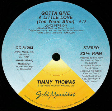 Timmy Thomas : Gotta Give A Little Love (Ten Years After) (12")