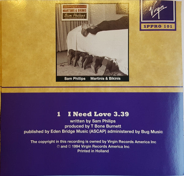 Sam Phillips : I Need Love (CD, Single, Promo)