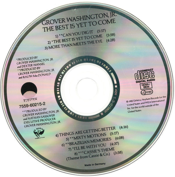 Grover Washington, Jr. : The Best Is Yet To Come (CD, Album, RE)