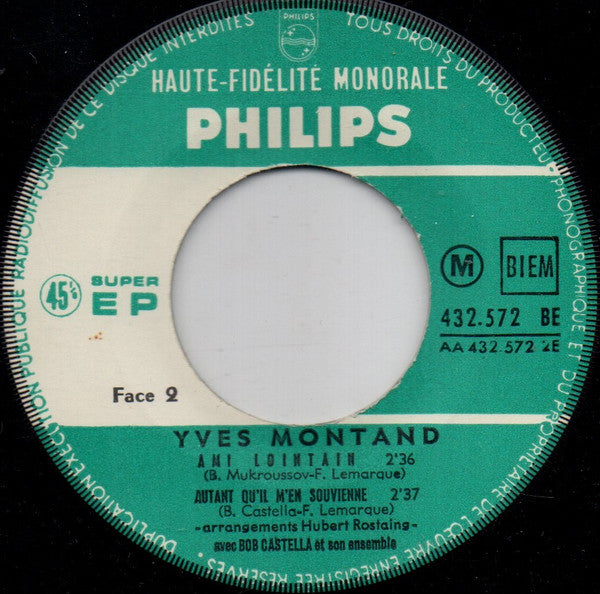 Yves Montand : Aimez-Vous Brahms.. "Quand Tu Dors Près De Moi" (7", EP)