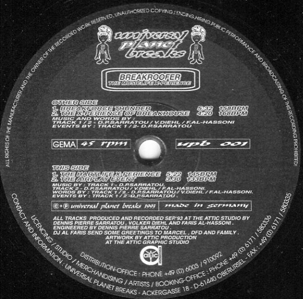 Breakroofer : The Musiclife X-Perience (12")