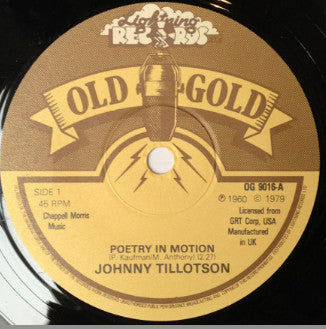 Johnny Tillotson : Poetry In Motion (7", Single, RE)