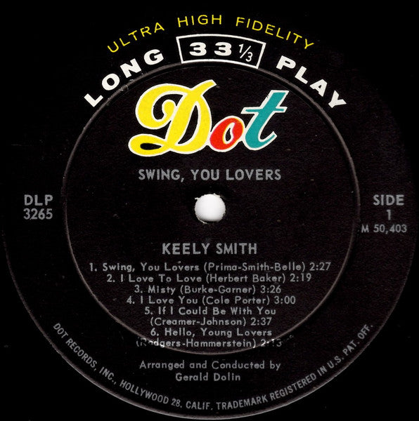 Keely Smith : Swing, You Lovers (LP, Album, Mono)
