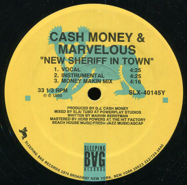 Cash Money & Marvelous : A Real Mutha For Ya / New Sheriff In Town (12")