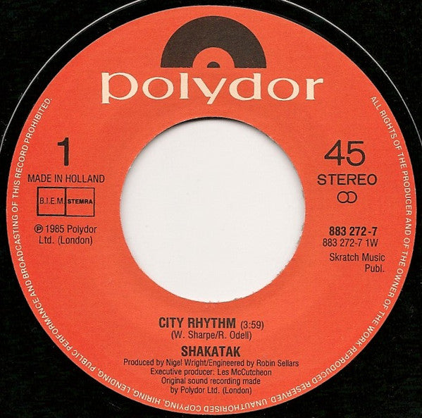 Shakatak : City Rhythm (7", Single)