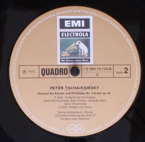 Peter Tschaikowsky*, Sylvia Kersenbaum, Orchestre National De L'O.R.T.F.*, Jean Martinon : Konzert Für Klavier Und Orchester Nr.2 G~dur Op.44 (LP, Quad)