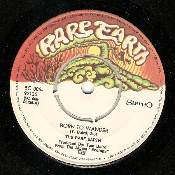 Rare Earth : Born To Wander  (7", Single)