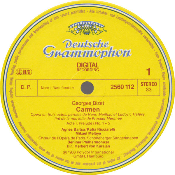 Georges Bizet - Agnes Baltsa · José Carreras · José van Dam · Katia Ricciarelli · Choeur National De L'Opéra De Paris · Berliner Philharmoniker · Herbert von Karajan : Carmen (3xLP, Album + Box)