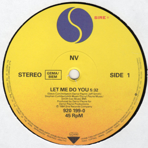 NV : Let Me Do You (12", Maxi)