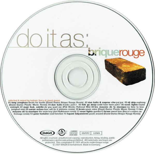 David Duriez, Ludovic Llorca : Do It As: Brique Rouge (CD, Comp, Enh, Mixed)