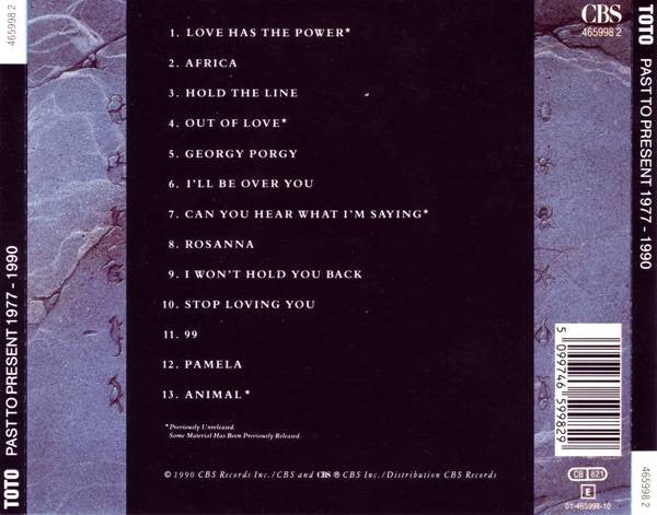 Toto : Past To Present 1977-1990 (CD, Comp, RP)
