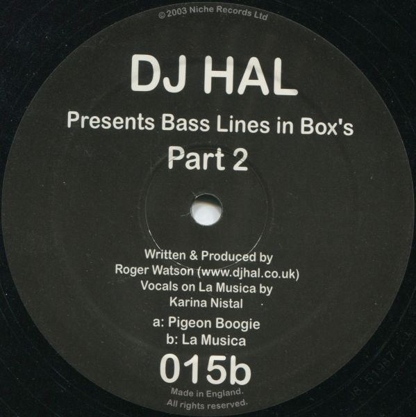 DJ Hal : Bass Lines in Box's Part 2 (12")