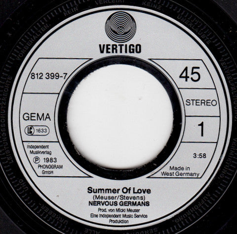 Nervous Germans : Summer Of Love (7", Single)